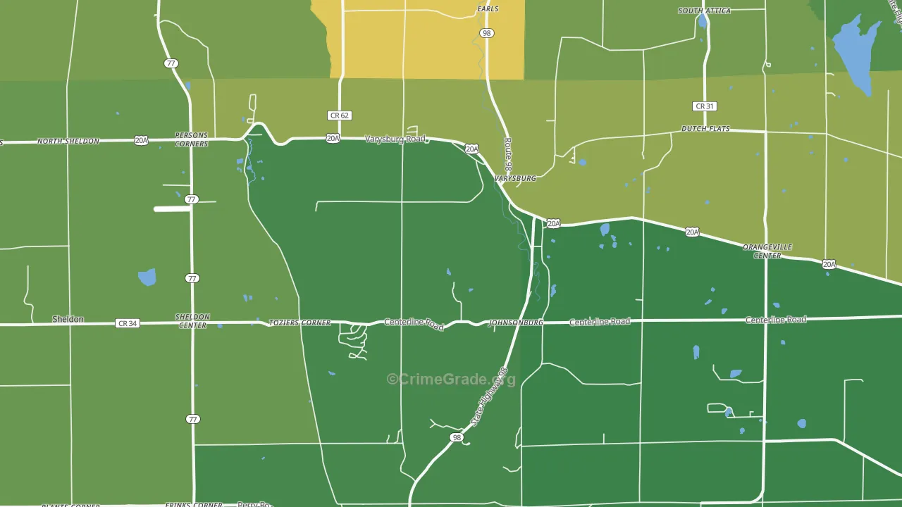 Varysburg, NY Map of Arson Rates
