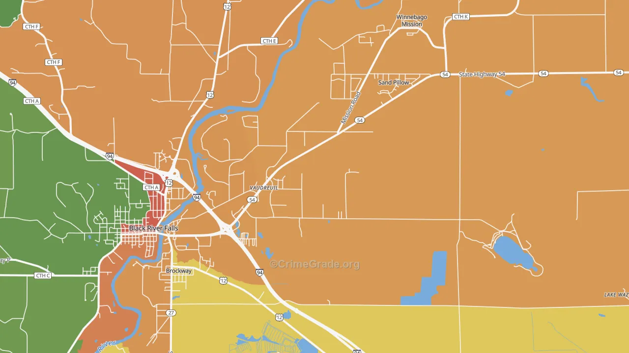 Vaudreuil, WI Map of Arson Rates