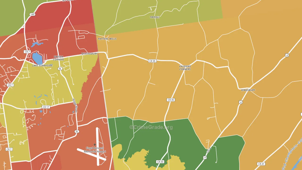 Vaughns Corners, NY Map of Arson Rates