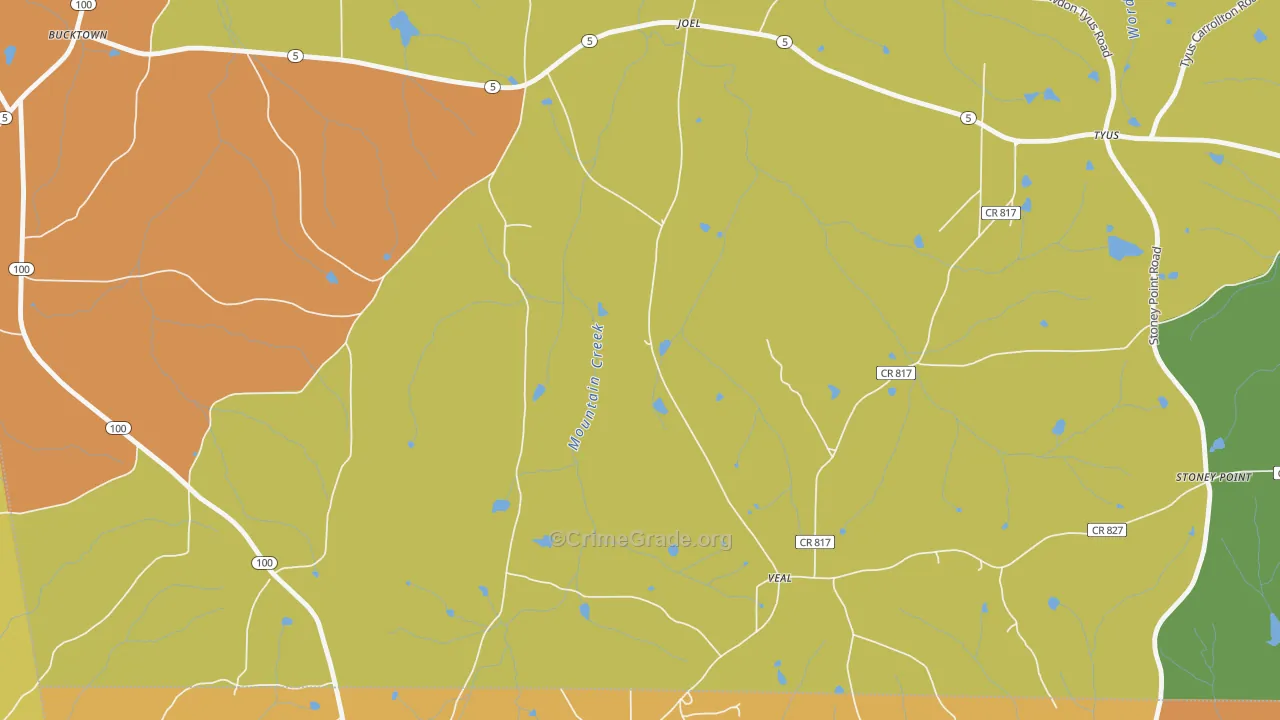 Veal, GA Map of Arson Rates