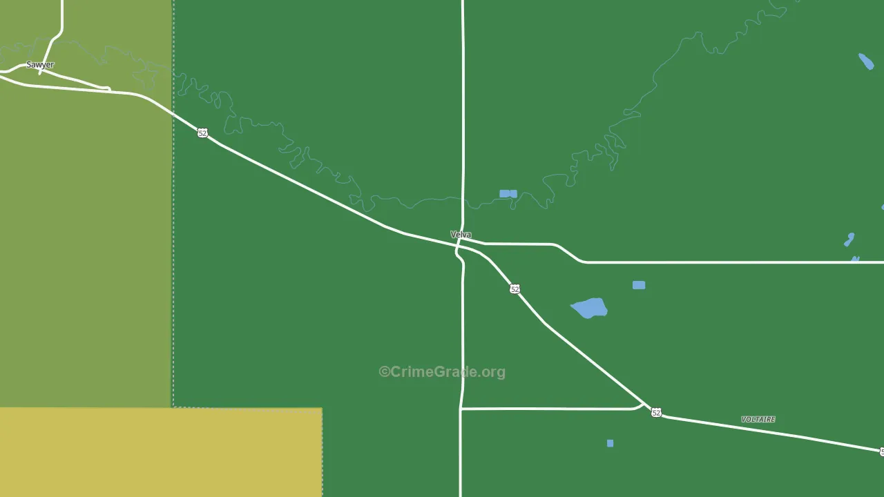 Velva, ND Map of Arson Rates