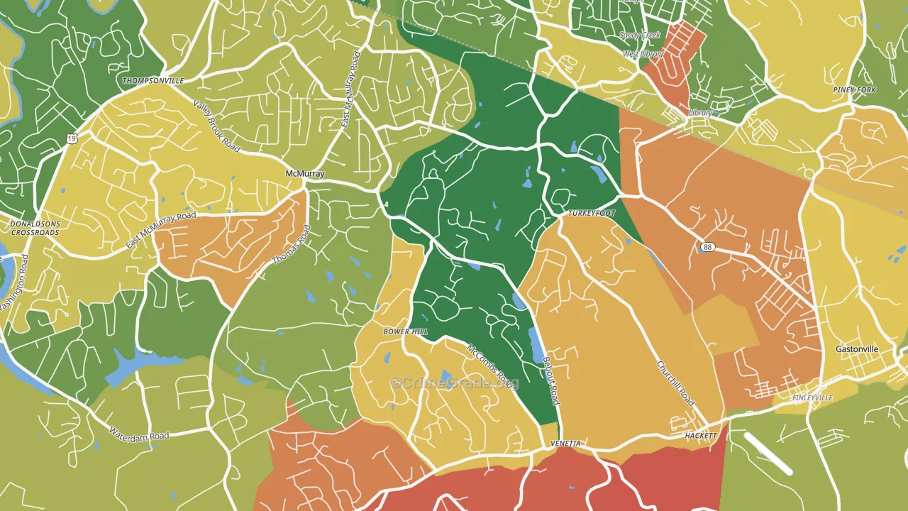 Venetia, PA Map of Arson Rates