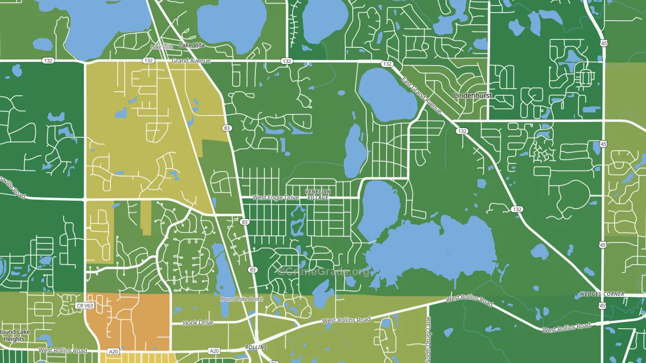 Venetian Village, IL Map of Arson Rates