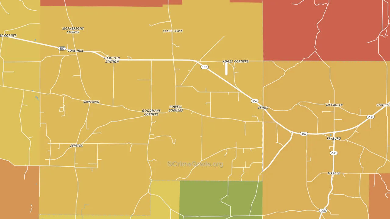Venus, PA Map of Arson Rates
