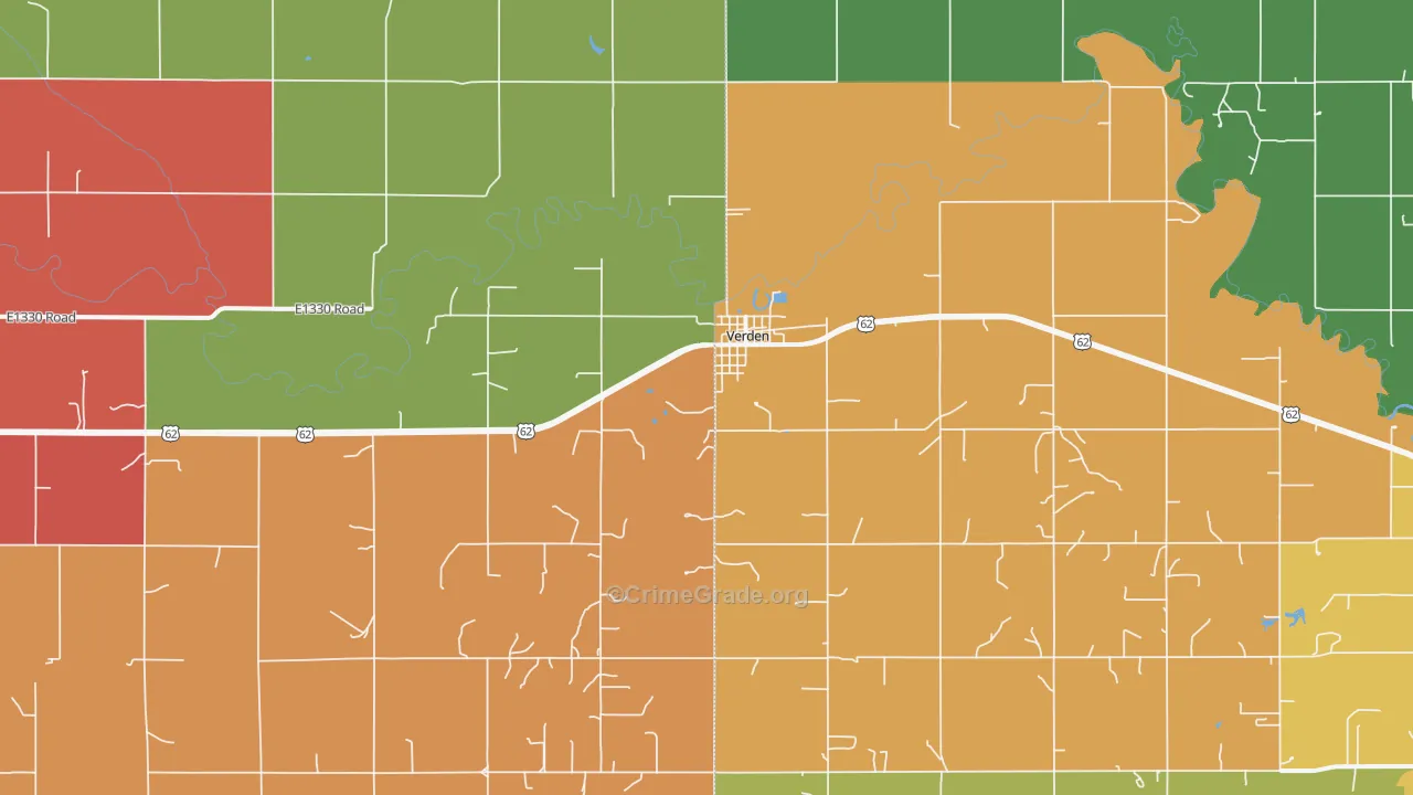 Verden, OK Map of Arson Rates