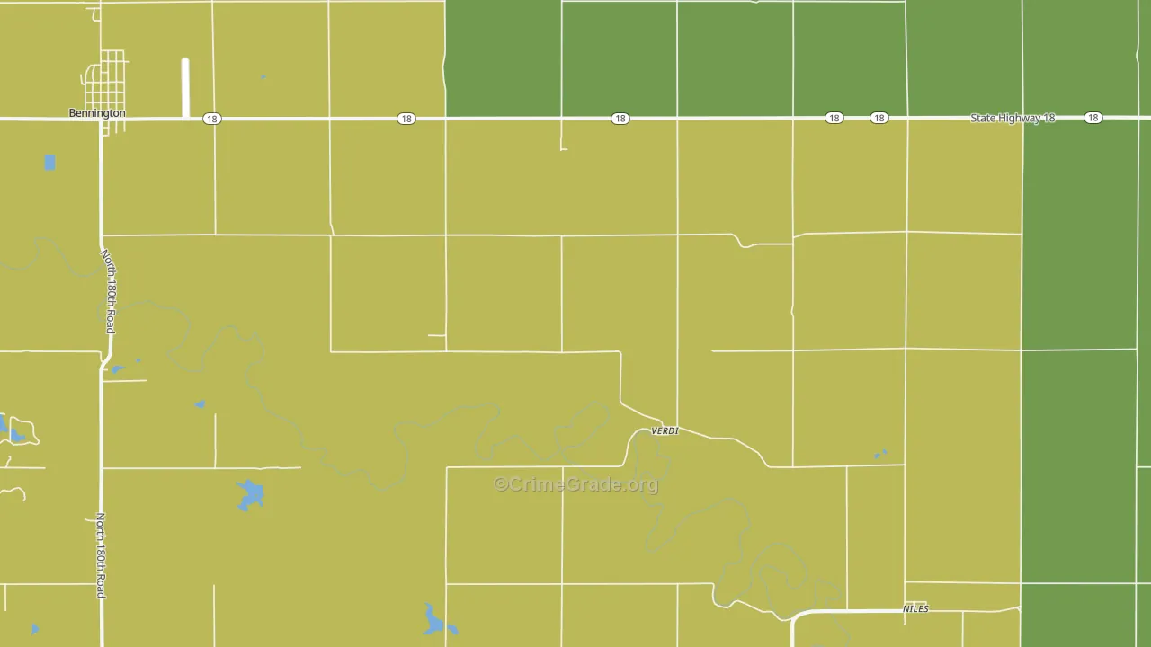 Verdi, KS Map of Arson Rates