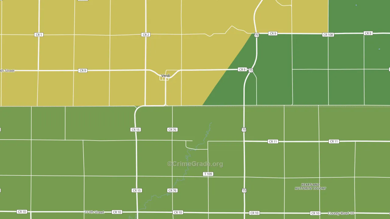 Verdi, MN Map of Arson Rates
