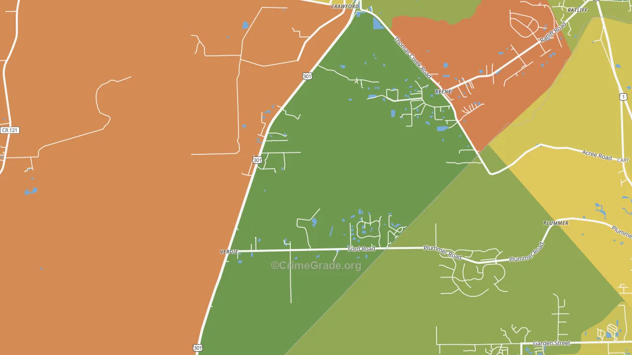 Verdie, FL Map of Arson Rates