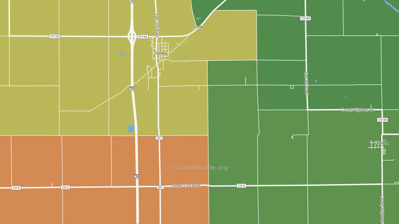 Vermilionville, IL Map of Arson Rates