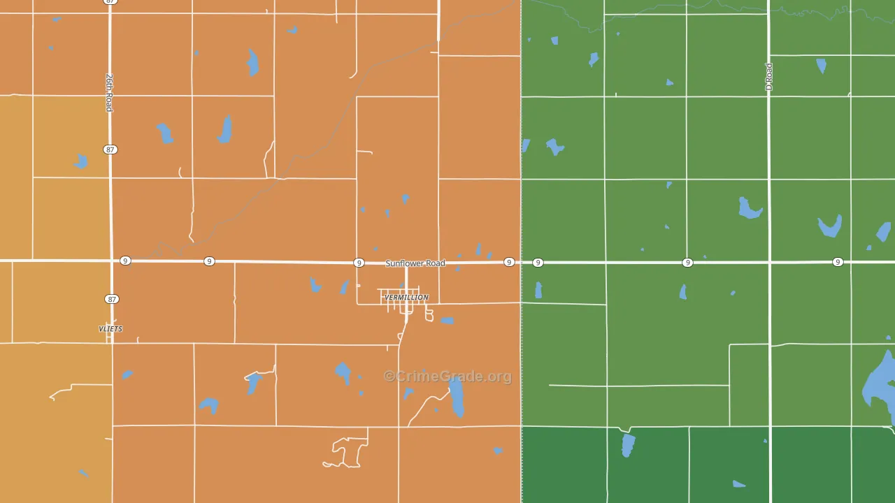 Vermillion, KS Map of Arson Rates