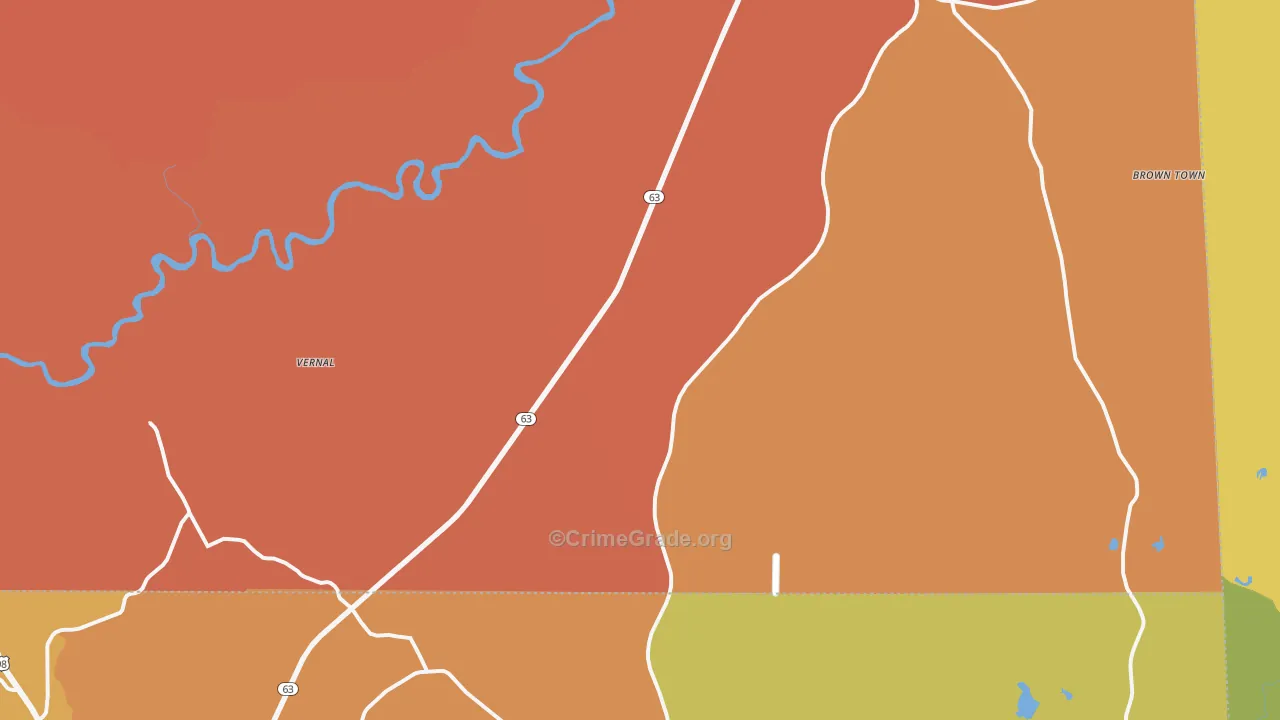 Vernal, MS Map of Arson Rates