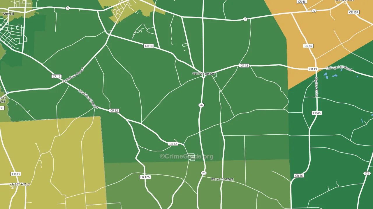Vernon Center, NY Map of Arson Rates