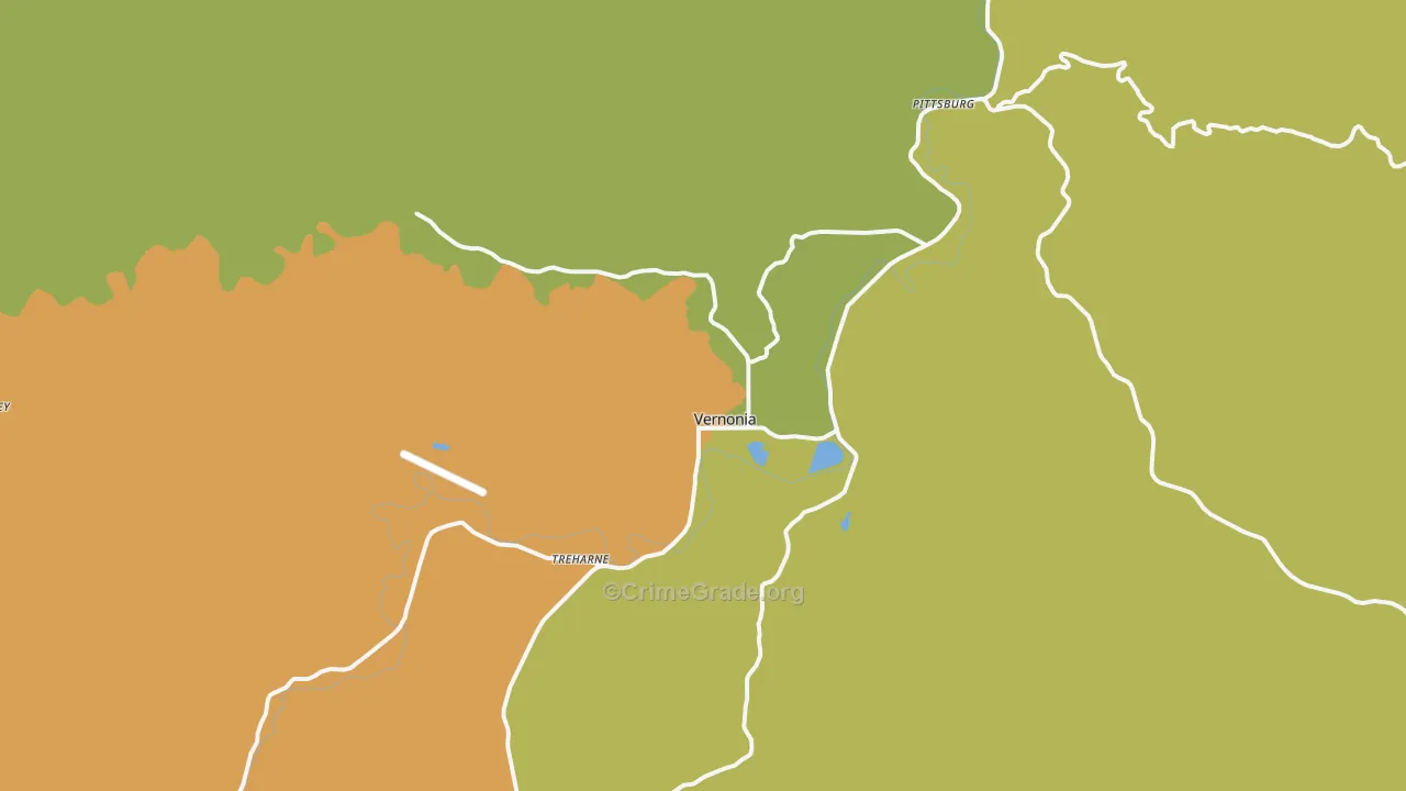 Vernonia, OR Map of Arson Rates