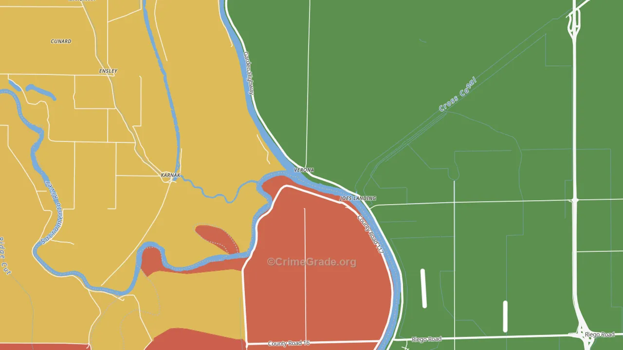 Verona, CA Map of Arson Rates
