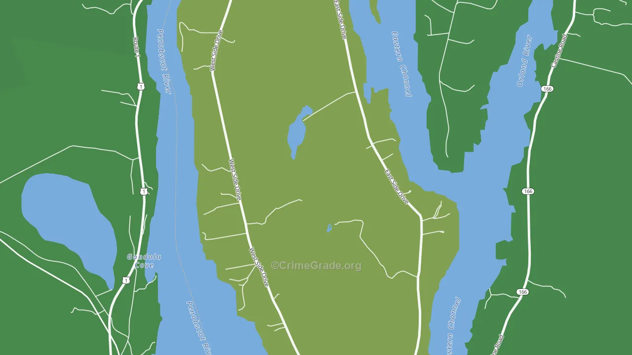 Verona Island, ME Map of Arson Rates
