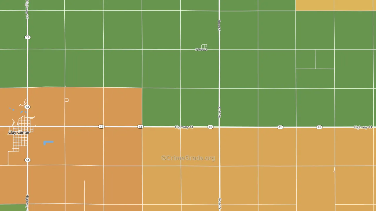 Verona, NE Map of Arson Rates