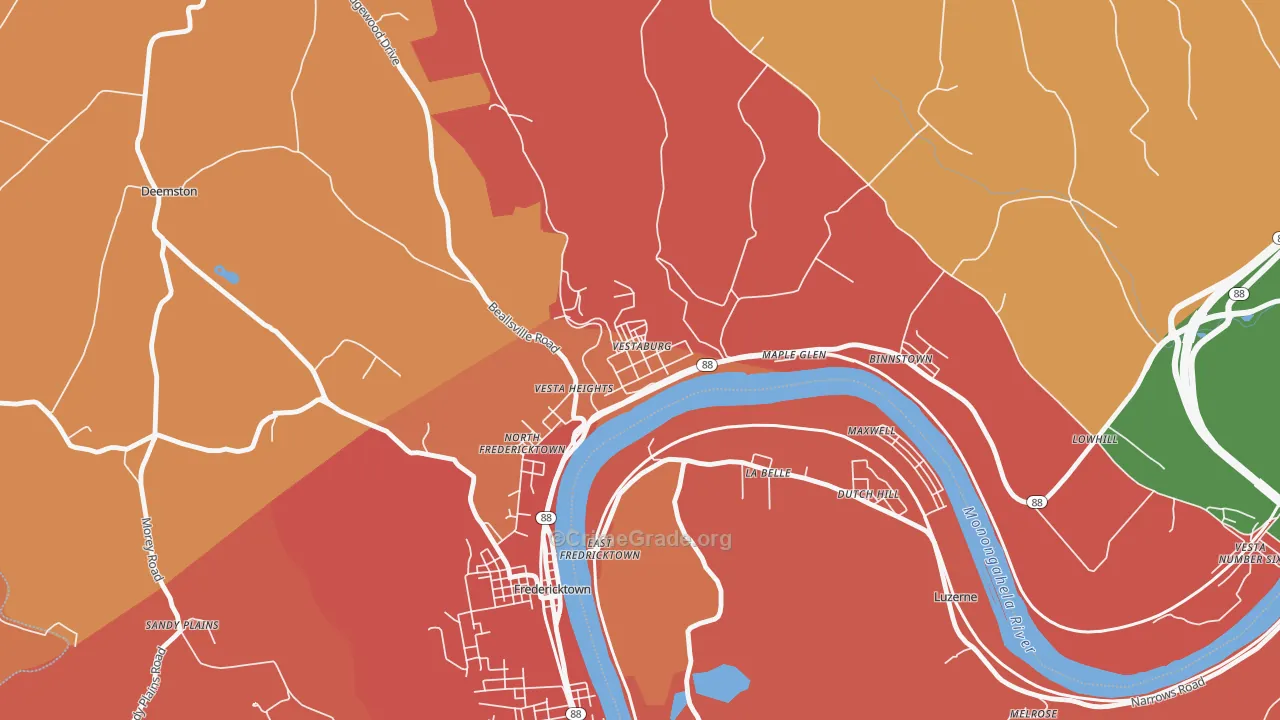 Vestaburg, PA Map of Arson Rates