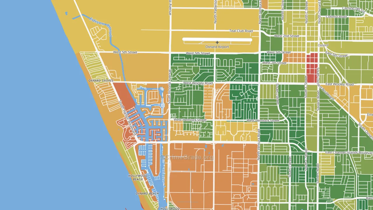 Via Marina, Oxnard, CA Map of Arson Rates