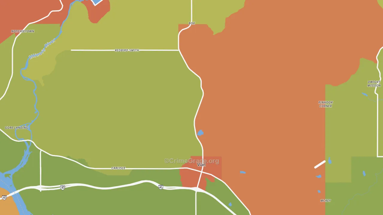 Vian, OK Map of Arson Rates