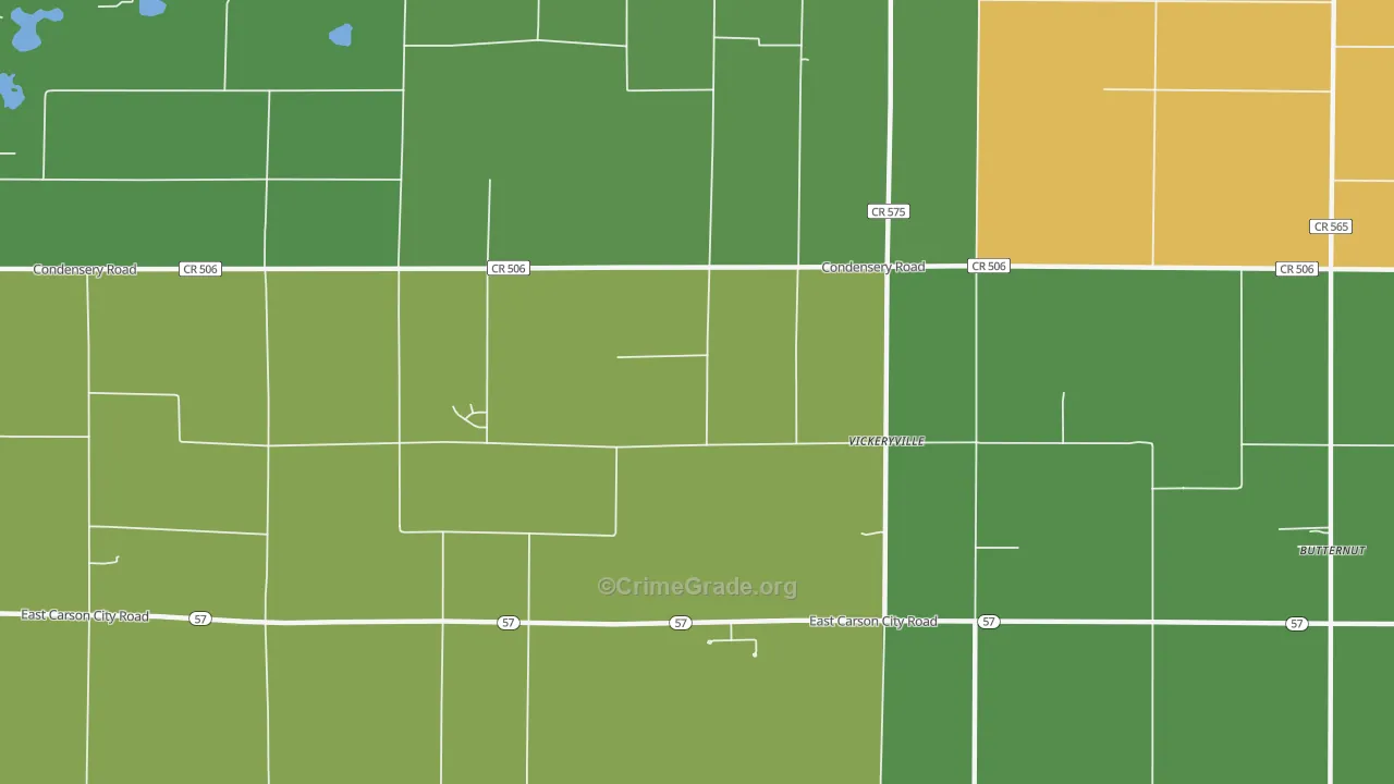 Vickeryville, MI Map of Arson Rates