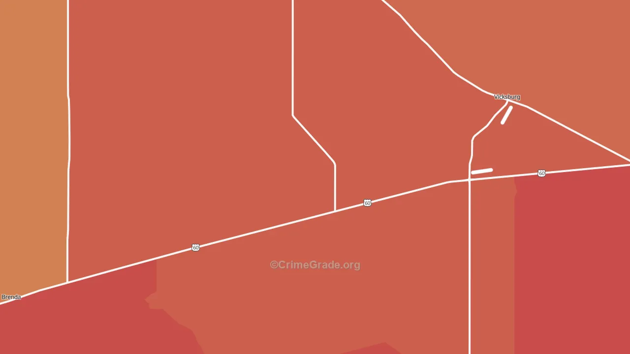 Vicksburg, AZ Map of Arson Rates