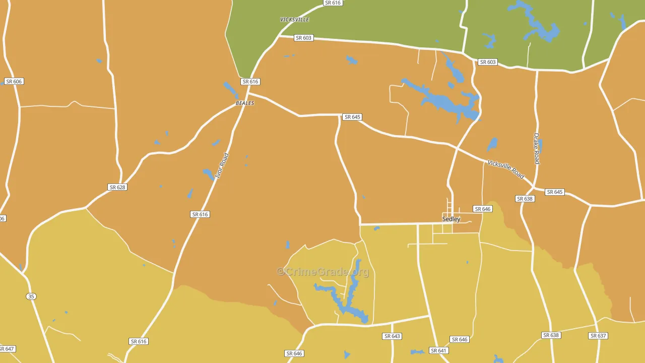 Vicksville, VA Map of Arson Rates