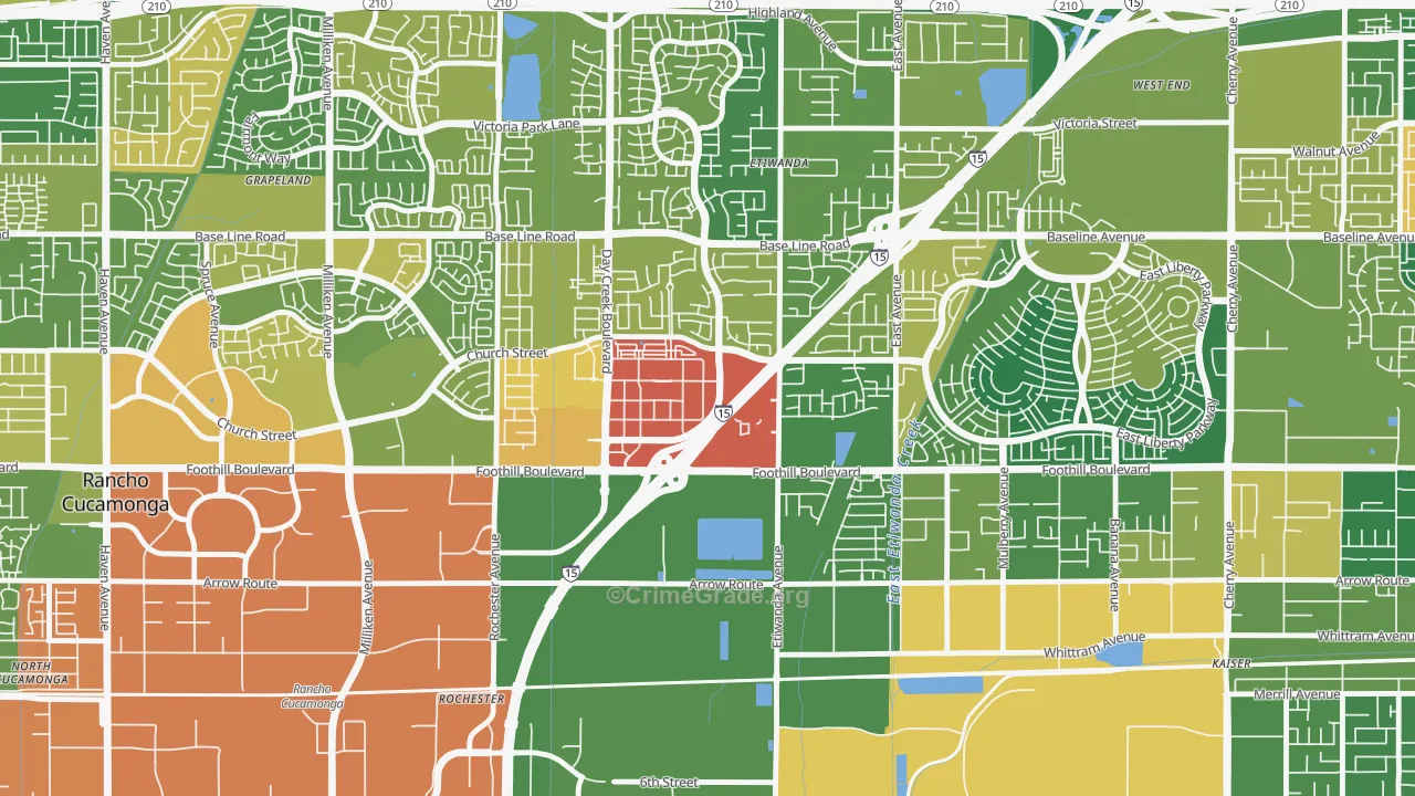Victoria Gardens, Rancho Cucamonga, CA Map of Arson Rates