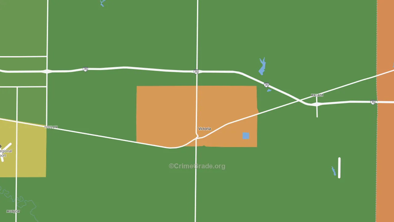 Victoria, KS Map of Arson Rates