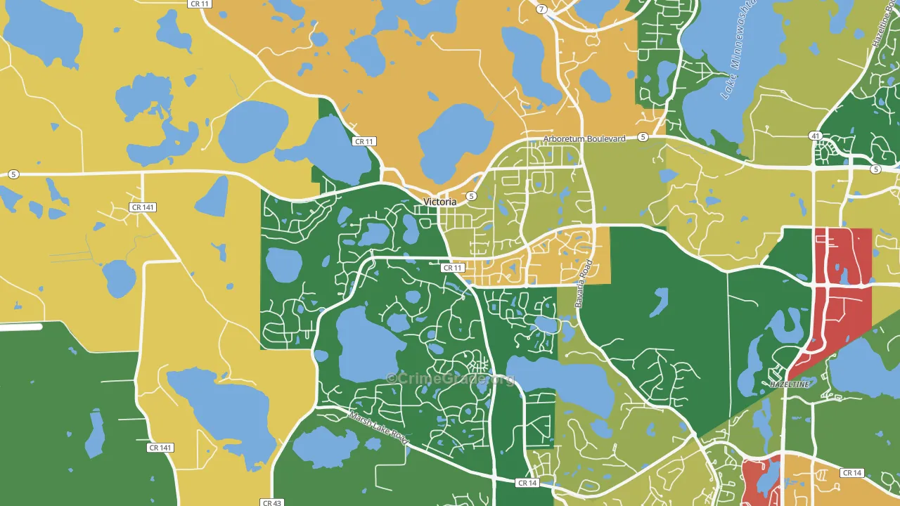 Victoria, MN Map of Arson Rates
