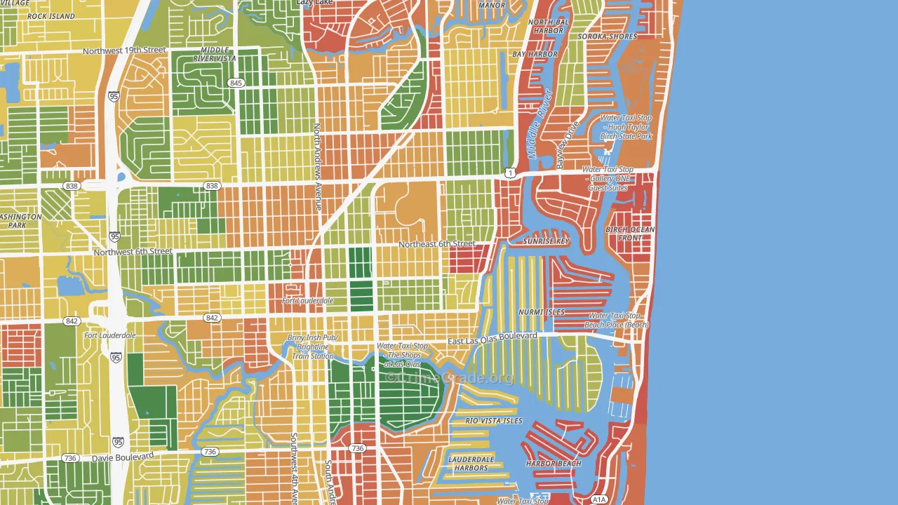 Victoria Park, Fort Lauderdale, FL Map of Arson Rates