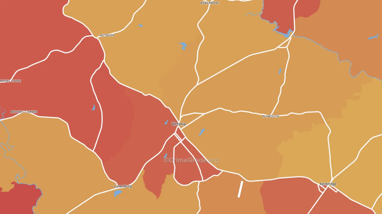 Victoria, VA Map of Arson Rates