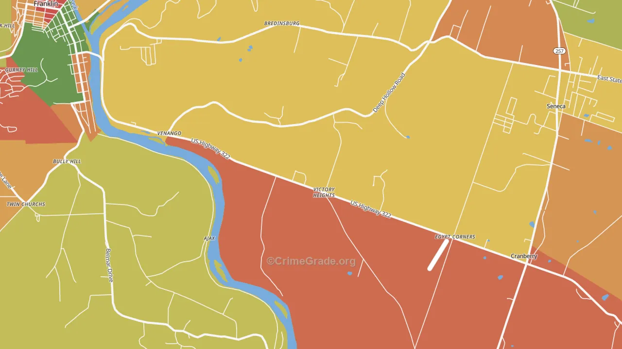 Victory Heights, PA Map of Arson Rates