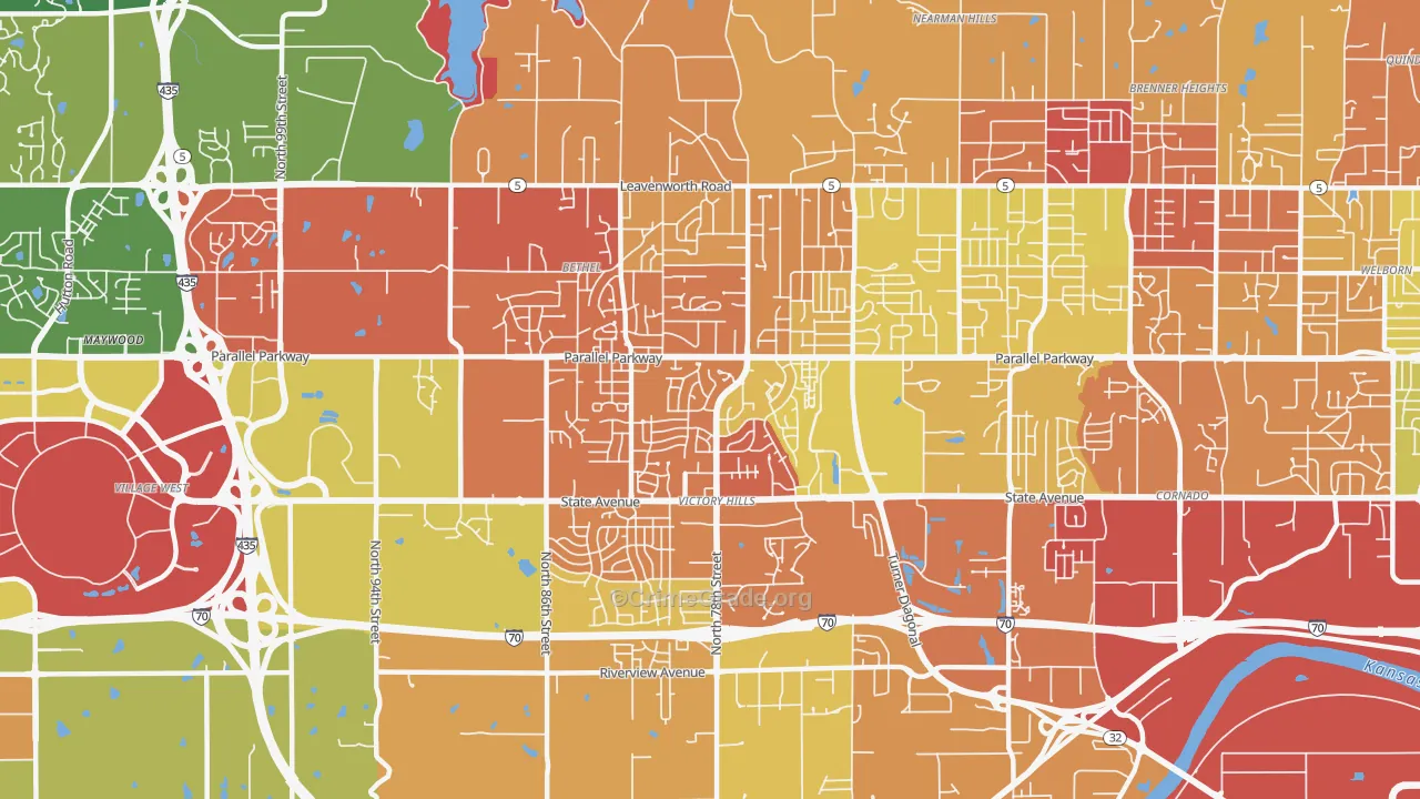Victory Hills, Kansas City, KS Map of Arson Rates