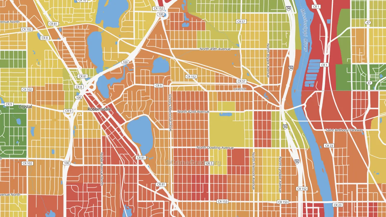 Victory, Minneapolis, MN Map of Arson Rates