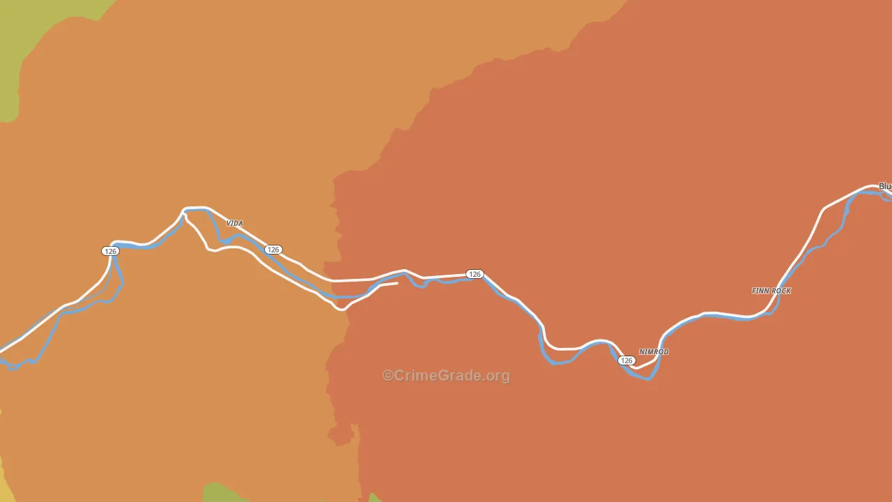 Vida, OR Map of Arson Rates