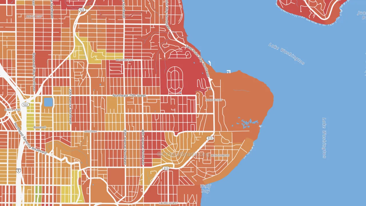 View Ridge, Seattle, WA Map of Arson Rates
