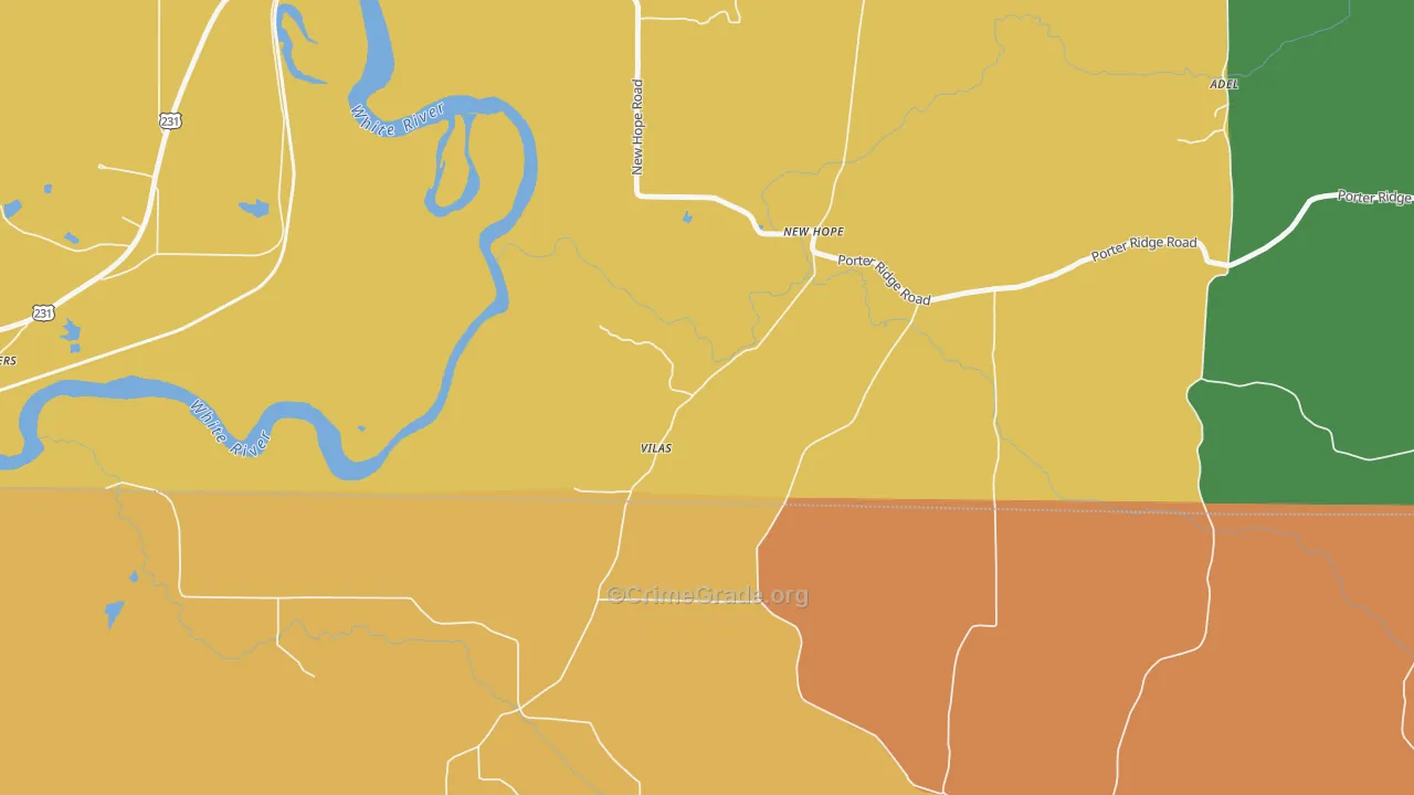 Vilas, IN Map of Arson Rates