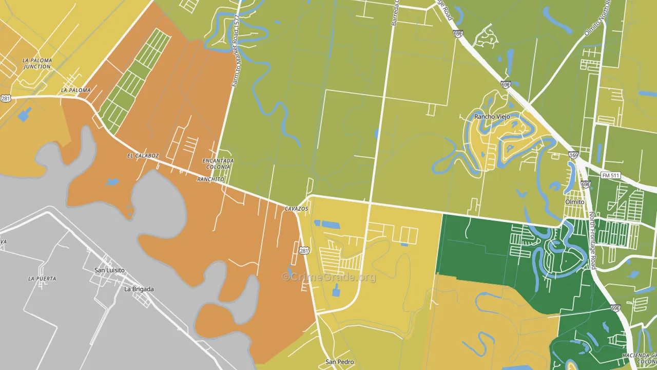 Villa Cavazos, TX Map of Arson Rates