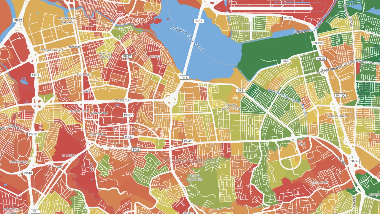 Villa Prades, San Juan, PR Map of Arson Rates