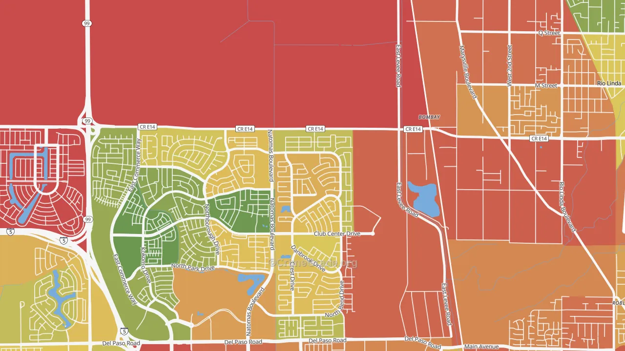 Village 11, Sacramento, CA Map of Arson Rates