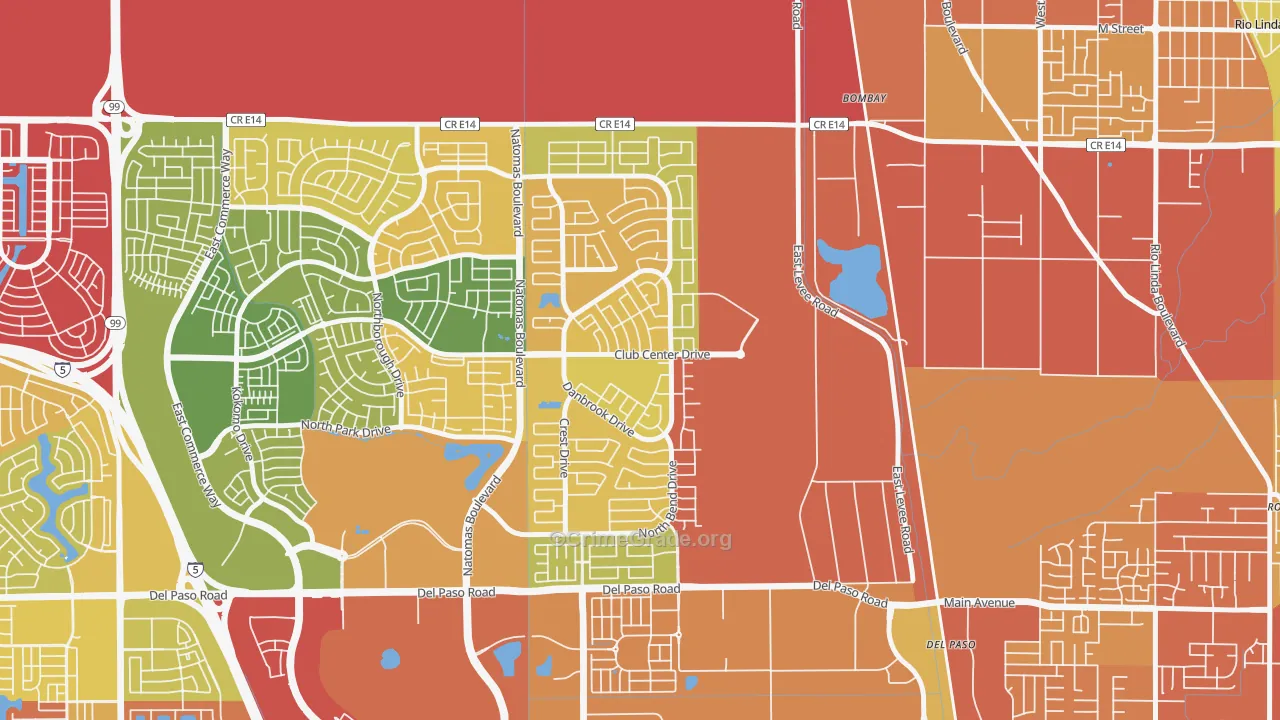 Village 12, Sacramento, CA Map of Arson Rates