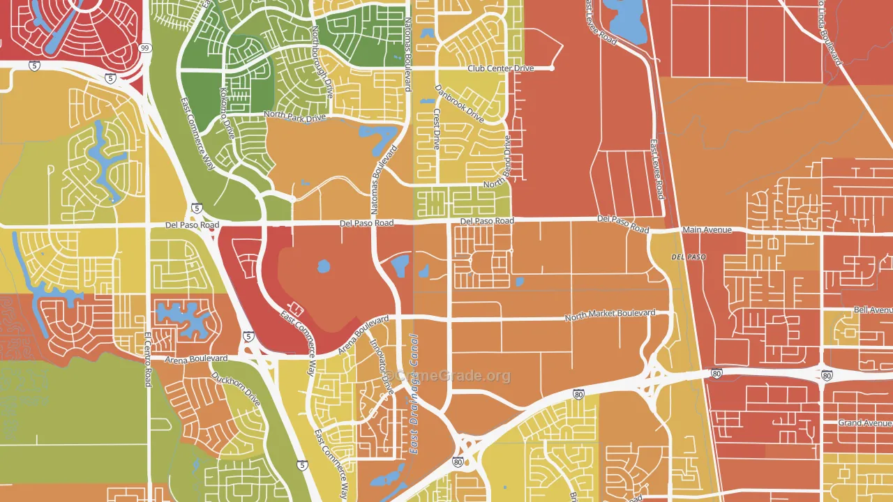 Village 5, Sacramento, CA Map of Arson Rates