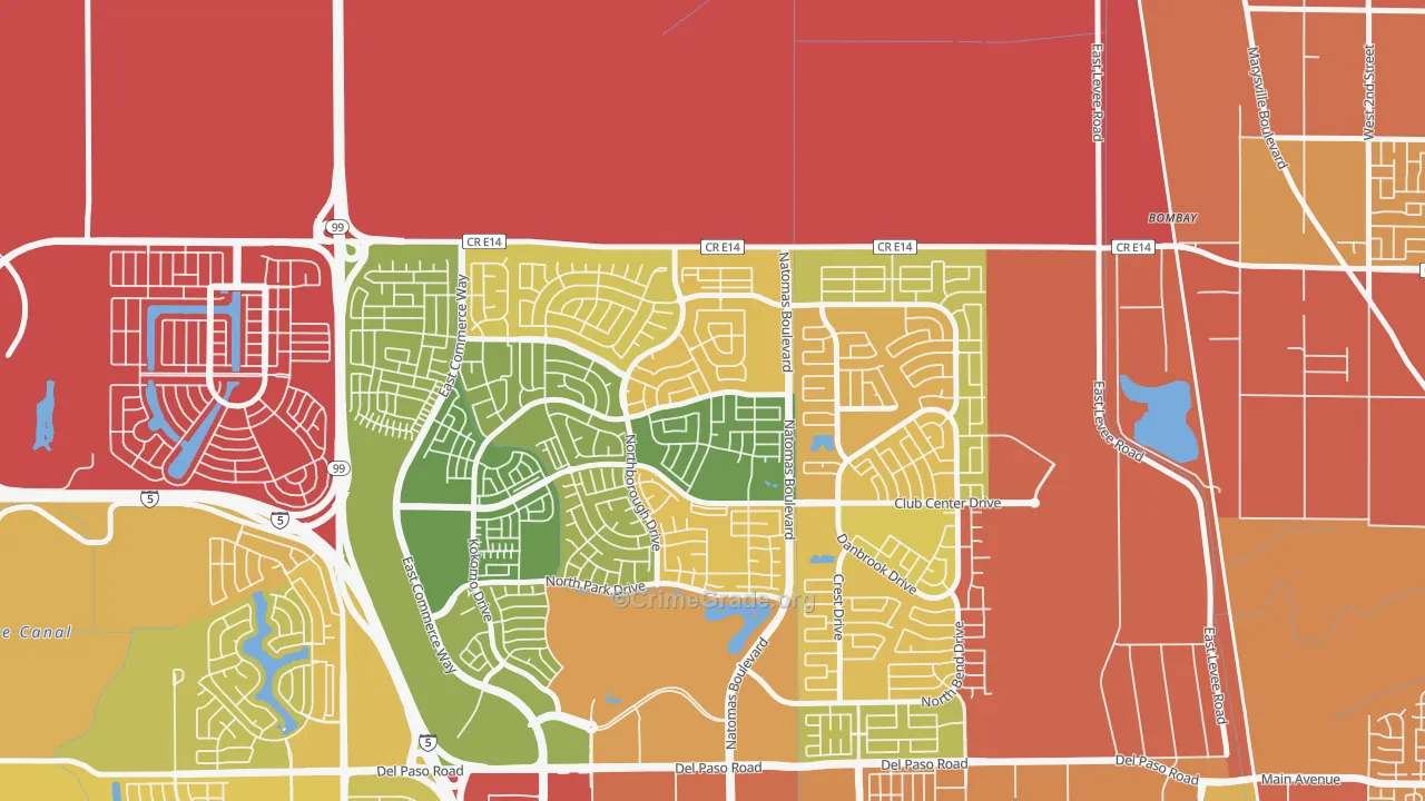 Village 9, Sacramento, CA Map of Arson Rates