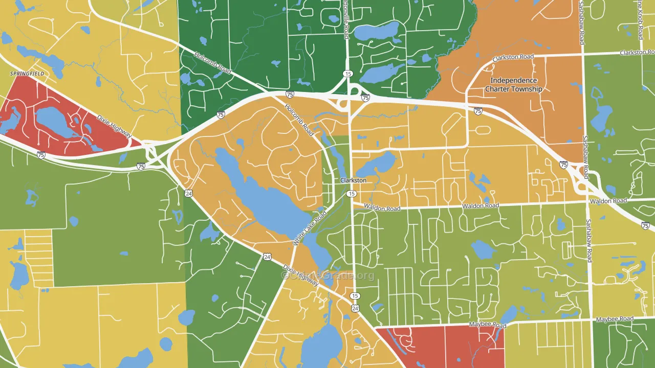 Village of Clarkston, MI Map of Arson Rates