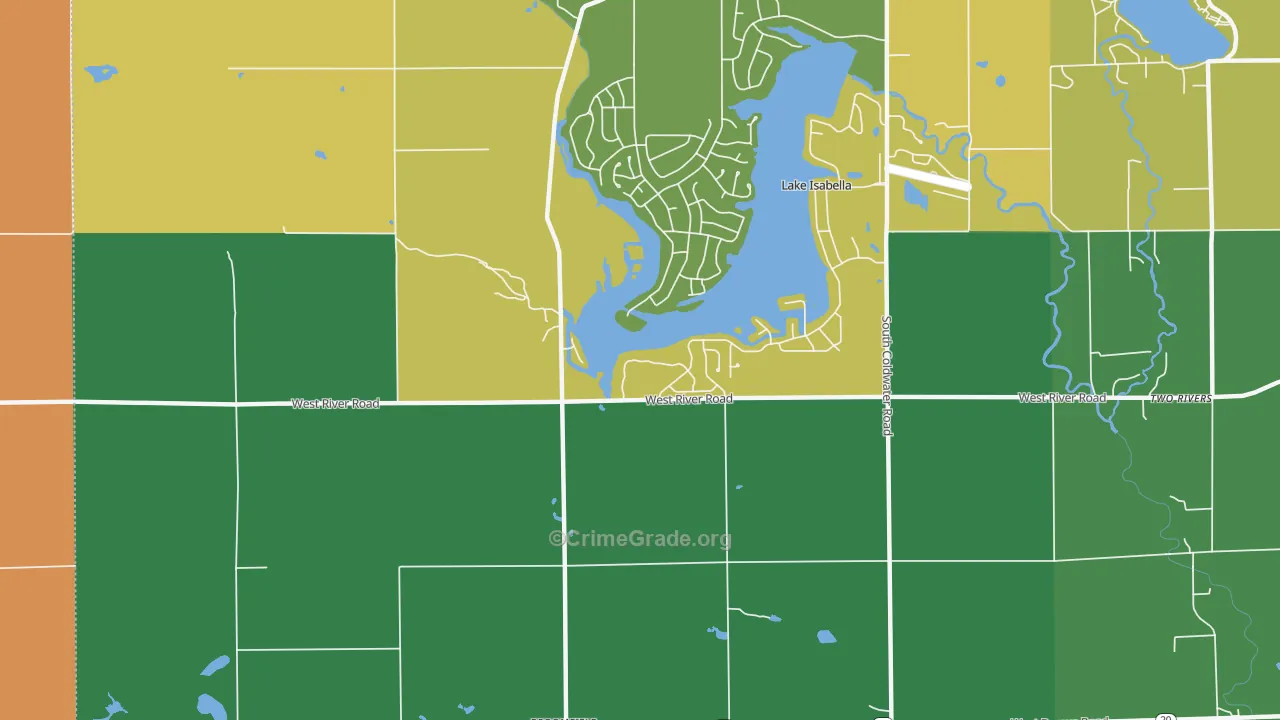 Village of Lake Isabella, MI Map of Arson Rates