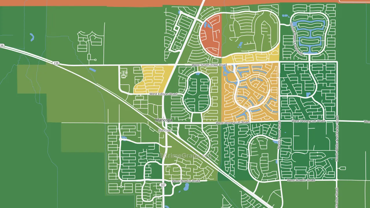 Villages at Rancho El Dorado, Silver Bell, AZ Map of Arson Rates