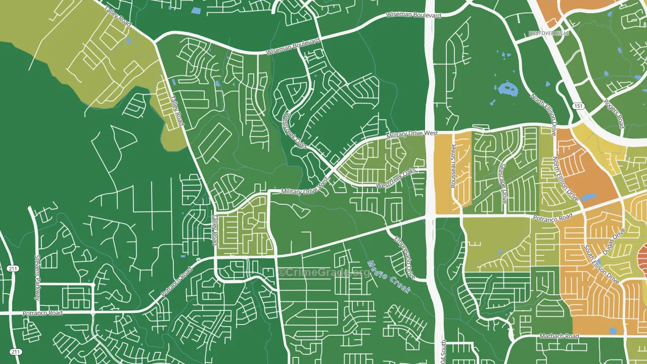 Villages of Westcreek, San Antonio, TX Map of Arson Rates