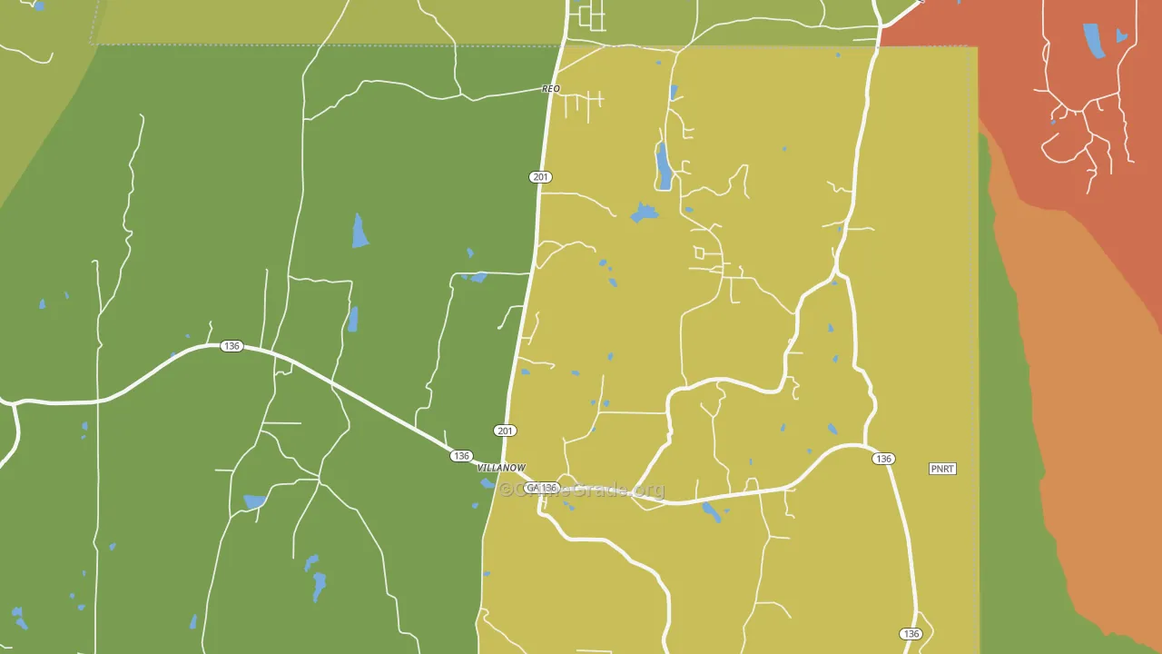 Villanow, GA Map of Arson Rates