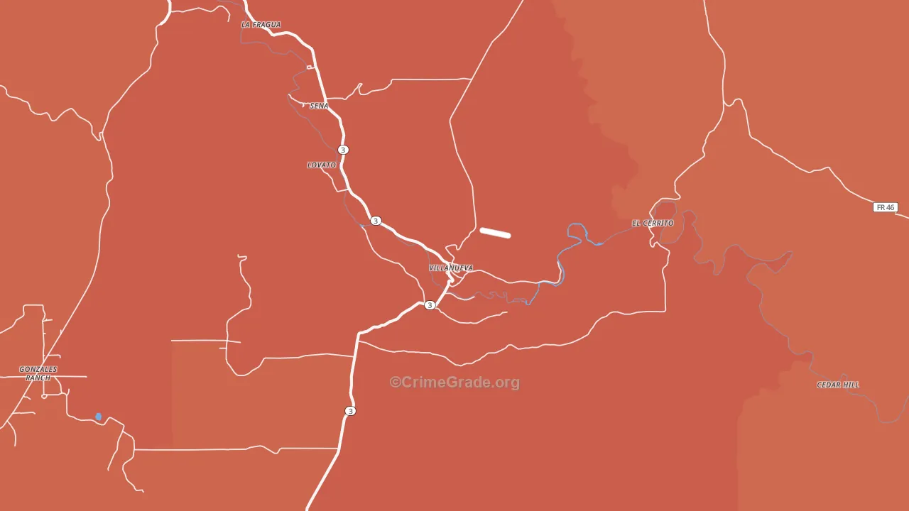 Villanueva, NM Map of Arson Rates
