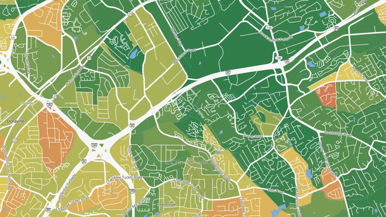 Villas at Norcross, Norcross, GA Map of Arson Rates